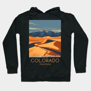 A Vintage Travel Illustration of the Great Sand Dunes National Park - Colorado - US Hoodie